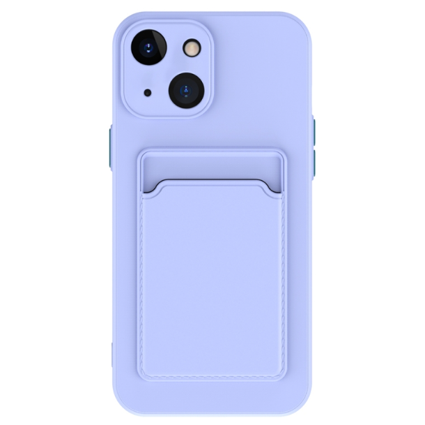 Skin Feel Card Slot Contrast Colour Button TPU Phone Case - For iPhone 15 - mosaccessories